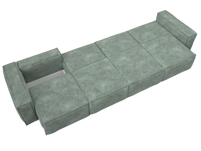 Диван прямой Лига-081 НПБ МегаЛонг, Велюр, BRUT 08 зеленый