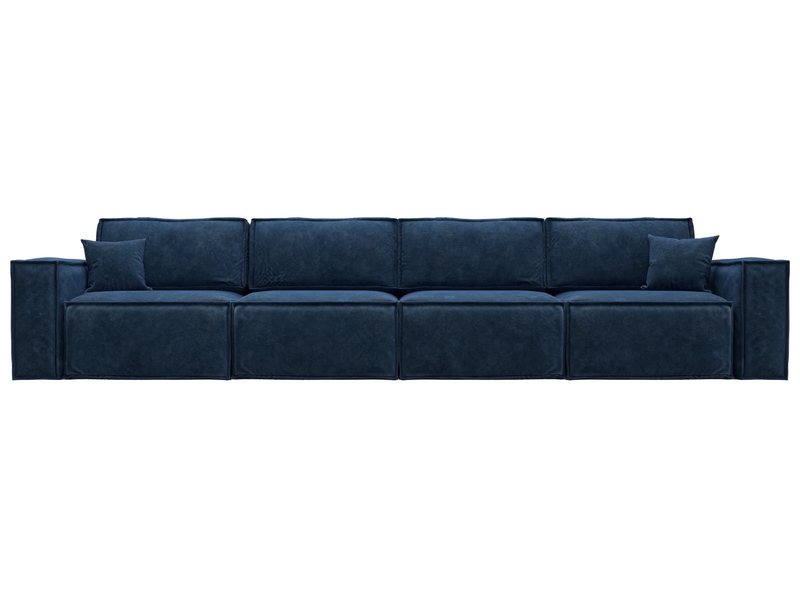 Диван прямой Лига-081 НПБ МегаЛонг, Велюр, BRUT 11 синий