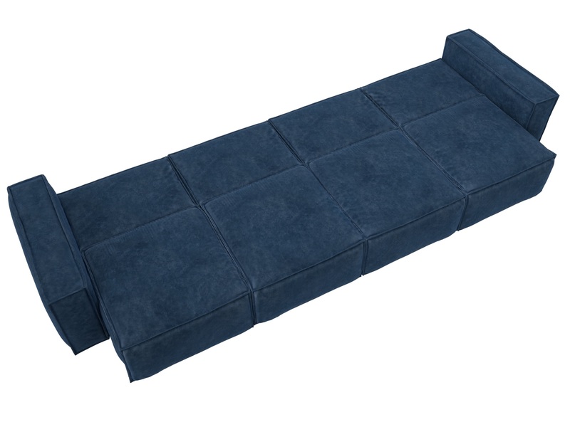 Диван прямой Лига-081 НПБ МегаЛонг, Велюр, BRUT 11 синий