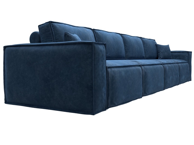 Диван прямой Лига-081 НПБ МегаЛонг, Велюр, BRUT 11 синий