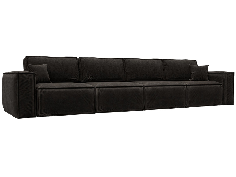 Диван прямой Лига-081 НПБ МегаЛонг, Велюр, BRUT 17 коричневый