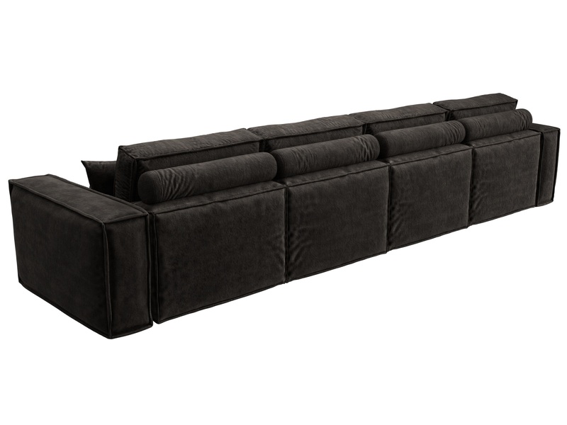 Диван прямой Лига-081 НПБ МегаЛонг, Велюр, BRUT 17 коричневый