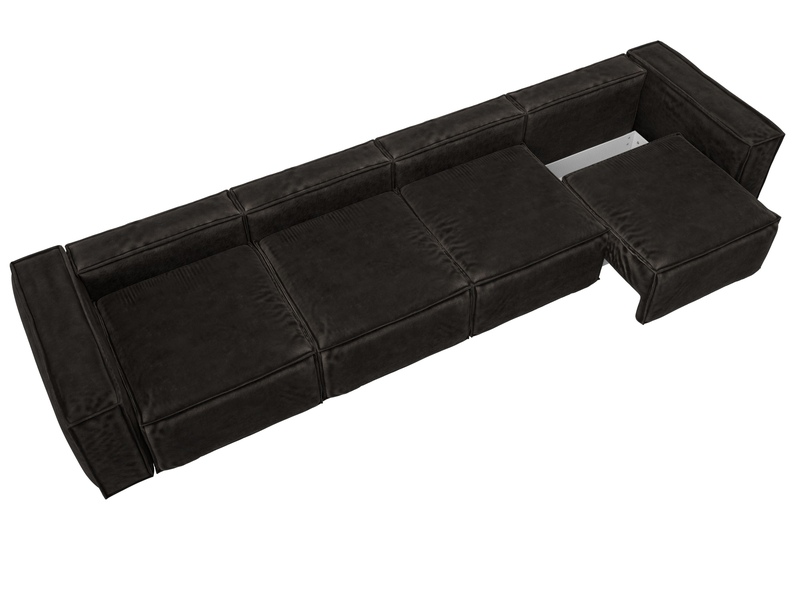 Диван прямой Лига-081 НПБ МегаЛонг, Велюр, BRUT 17 коричневый