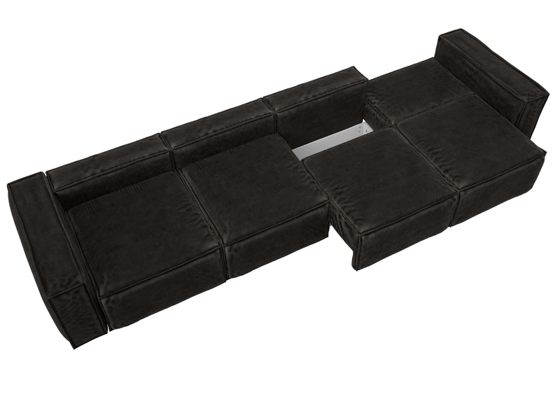 Диван прямой Лига-081 НПБ МегаЛонг, Велюр, BRUT 17 коричневый