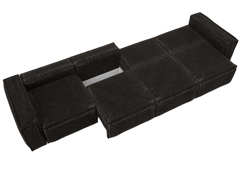 Диван прямой Лига-081 НПБ МегаЛонг, Велюр, BRUT 17 коричневый