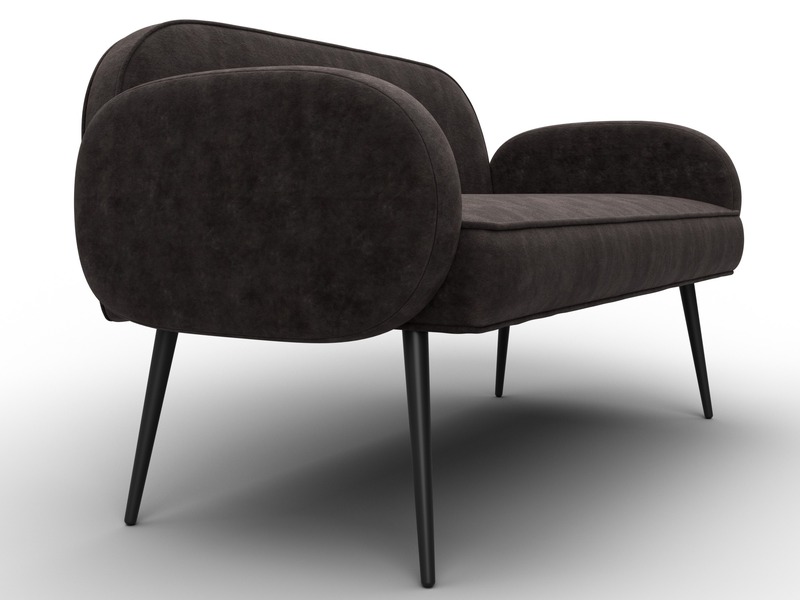 Диван прямой Лига-086, Велюр, BRUT 17 коричневый