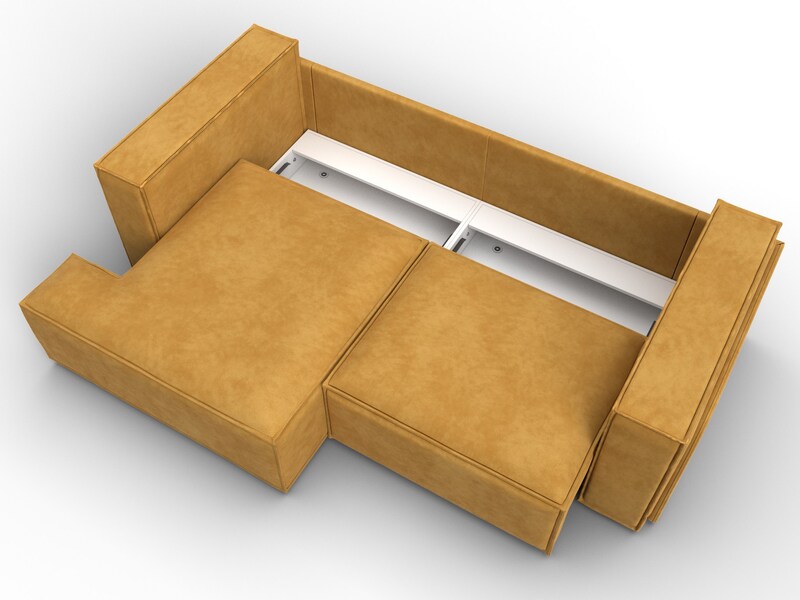 Диван угловой Лига-061 угол левый, Велюр, BRUT 10 желтый