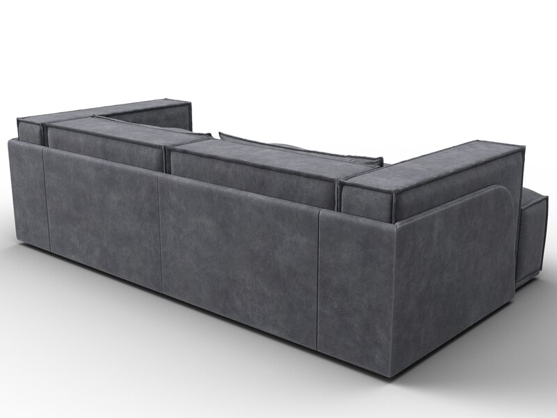 Диван угловой Лига-061 угол левый, Велюр, BRUT 16 темно-серый