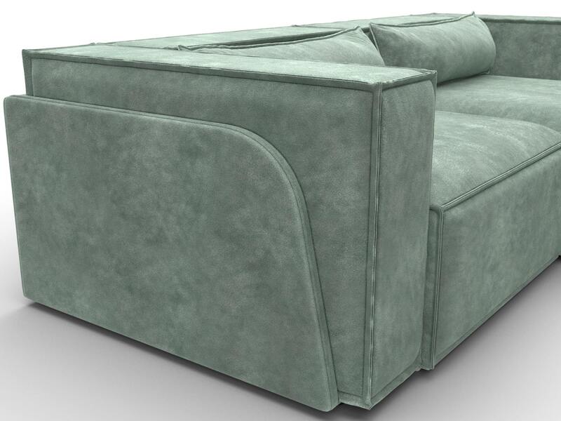 Диван угловой Лига-061 угол левый, Велюр, BRUT 08 зеленый