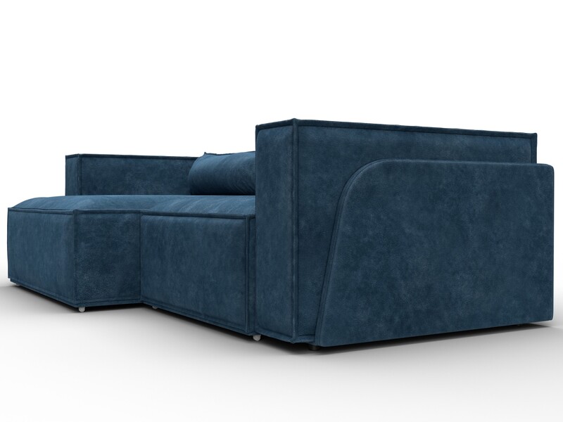 Диван угловой Лига-061 угол левый, Велюр, BRUT 11 синий