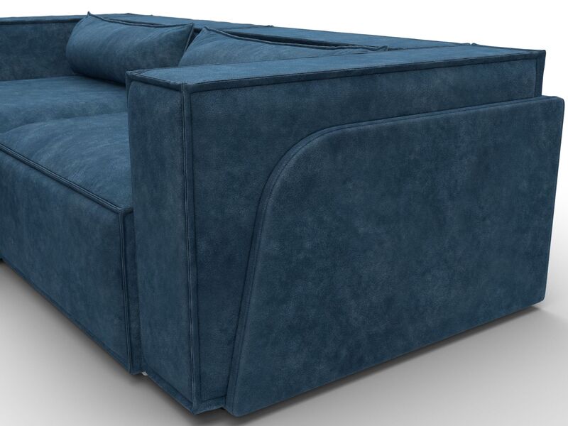 Диван угловой Лига-061 угол левый, Велюр, BRUT 11 синий