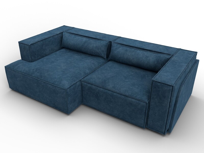Диван угловой Лига-061 угол левый, Велюр, BRUT 11 синий