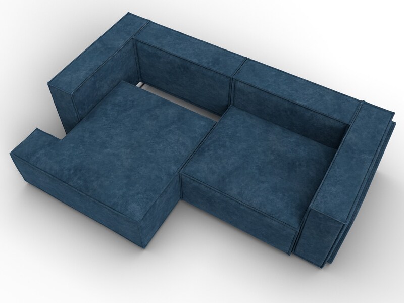 Диван угловой Лига-061 угол левый, Велюр, BRUT 11 синий