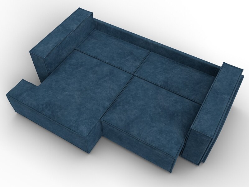 Диван угловой Лига-061 угол левый, Велюр, BRUT 11 синий