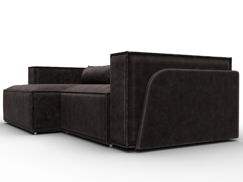 Диван угловой Лига-061 угол левый, Велюр, BRUT 17 коричневый