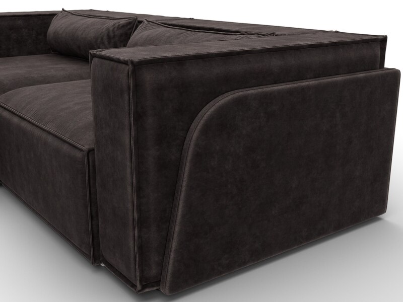 Диван угловой Лига-061 угол левый, Велюр, BRUT 17 коричневый