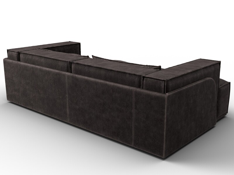 Диван угловой Лига-061 угол левый, Велюр, BRUT 17 коричневый