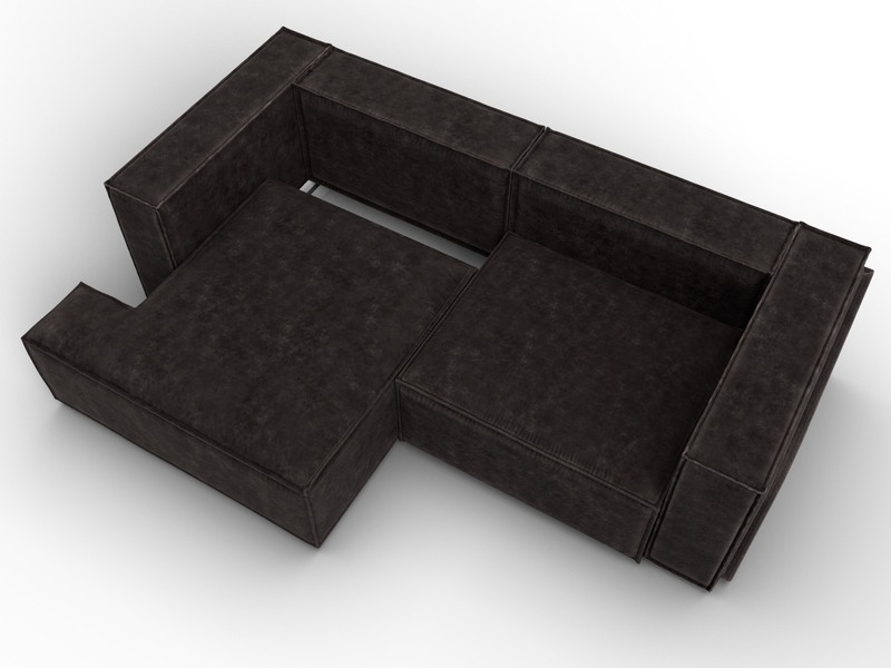 Диван угловой Лига-061 угол левый, Велюр, BRUT 17 коричневый