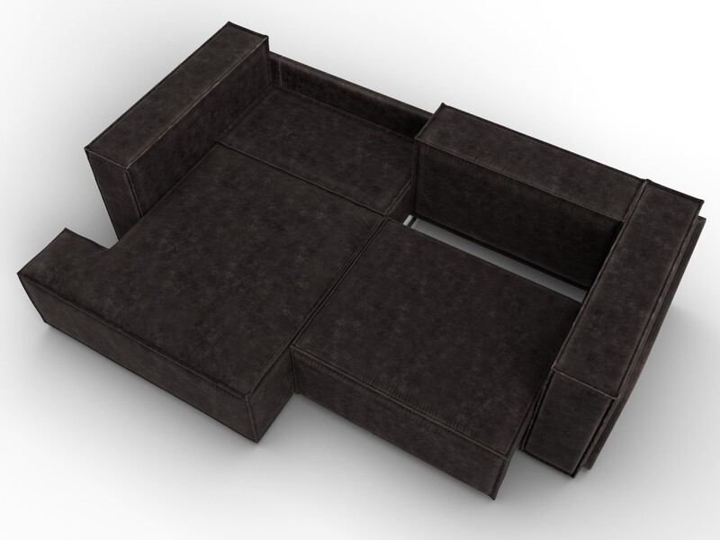 Диван угловой Лига-061 угол левый, Велюр, BRUT 17 коричневый