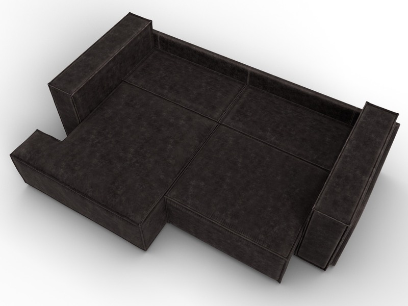 Диван угловой Лига-061 угол левый, Велюр, BRUT 17 коричневый