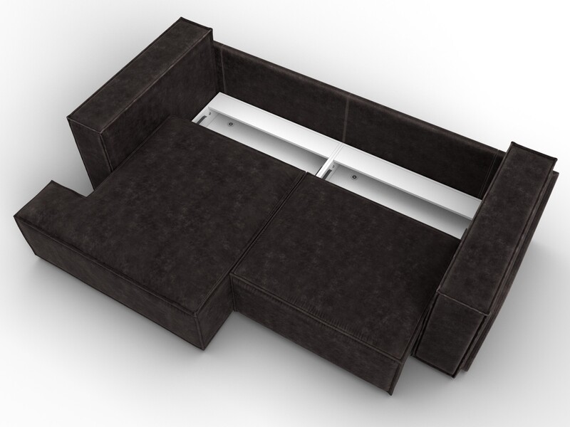 Диван угловой Лига-061 угол левый, Велюр, BRUT 17 коричневый