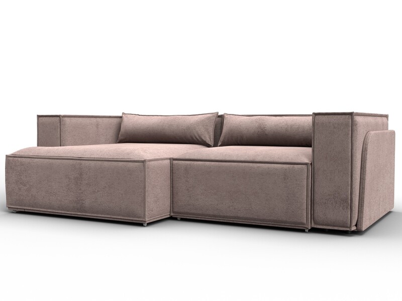 Диван угловой Лига-061 угол левый, Велюр, TOWER 05 бежевый