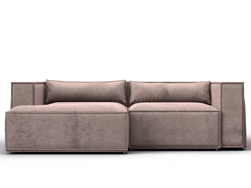 Диван угловой Лига-061 угол левый, Велюр, TOWER 05 бежевый