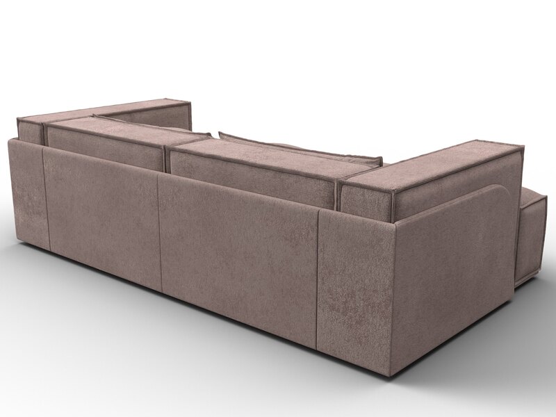 Диван угловой Лига-061 угол левый, Велюр, TOWER 05 бежевый