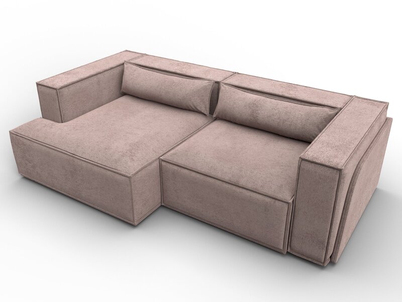 Диван угловой Лига-061 угол левый, Велюр, TOWER 05 бежевый