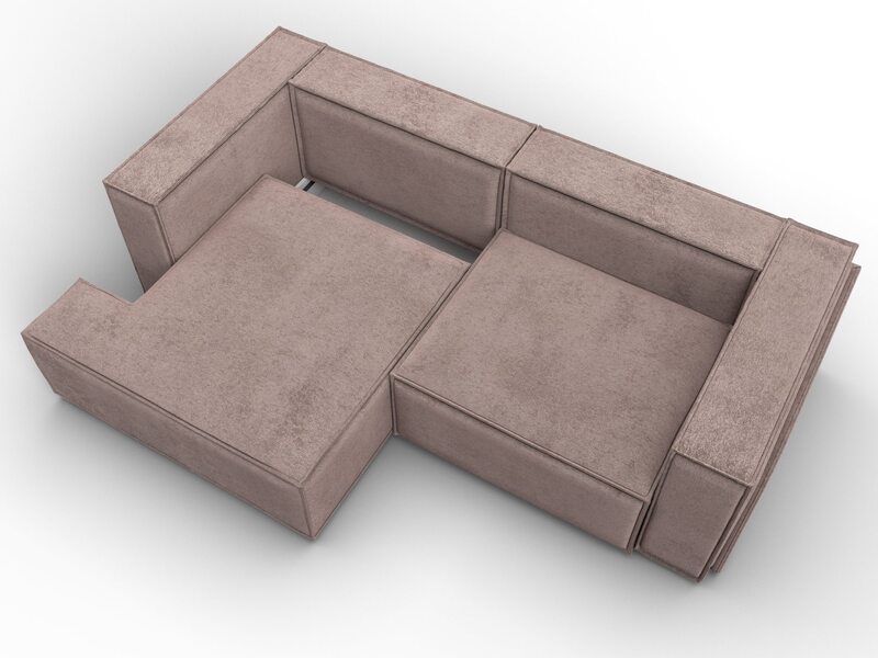 Диван угловой Лига-061 угол левый, Велюр, TOWER 05 бежевый