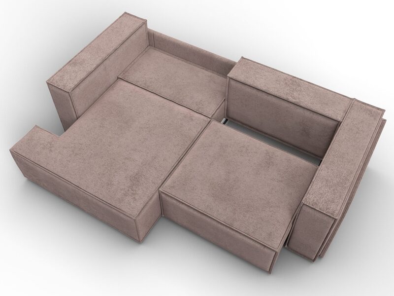 Диван угловой Лига-061 угол левый, Велюр, TOWER 05 бежевый