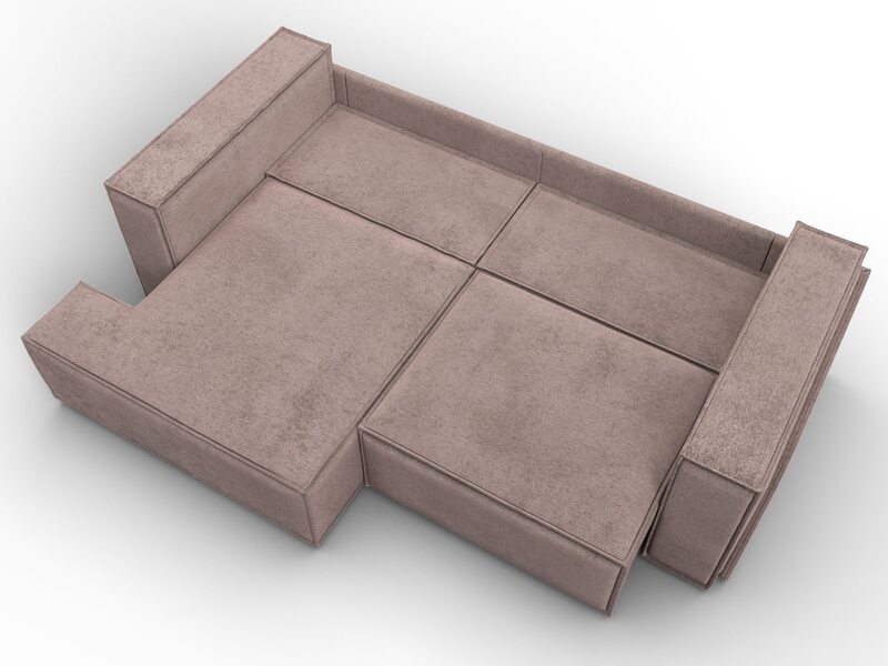 Диван угловой Лига-061 угол левый, Велюр, TOWER 05 бежевый