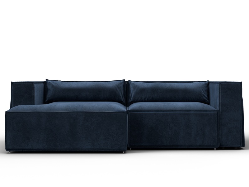 Диван угловой Лига-061 угол левый, Велюр, TOWER 13 синий