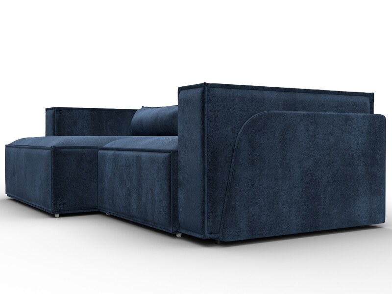 Диван угловой Лига-061 угол левый, Велюр, TOWER 13 синий