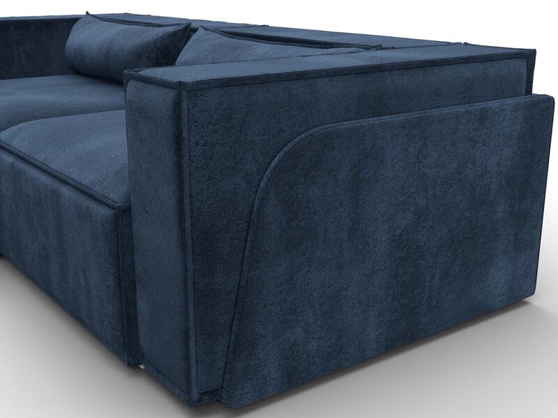 Диван угловой Лига-061 угол левый, Велюр, TOWER 13 синий