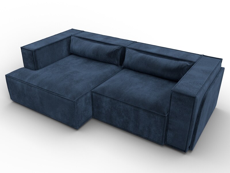 Диван угловой Лига-061 угол левый, Велюр, TOWER 13 синий