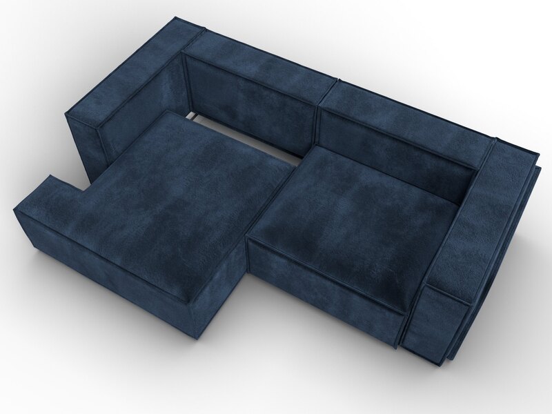 Диван угловой Лига-061 угол левый, Велюр, TOWER 13 синий