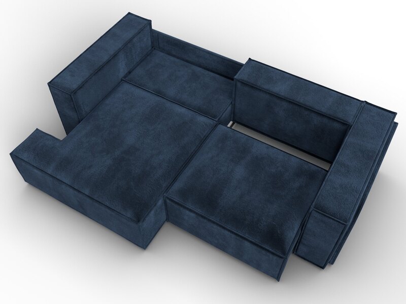 Диван угловой Лига-061 угол левый, Велюр, TOWER 13 синий