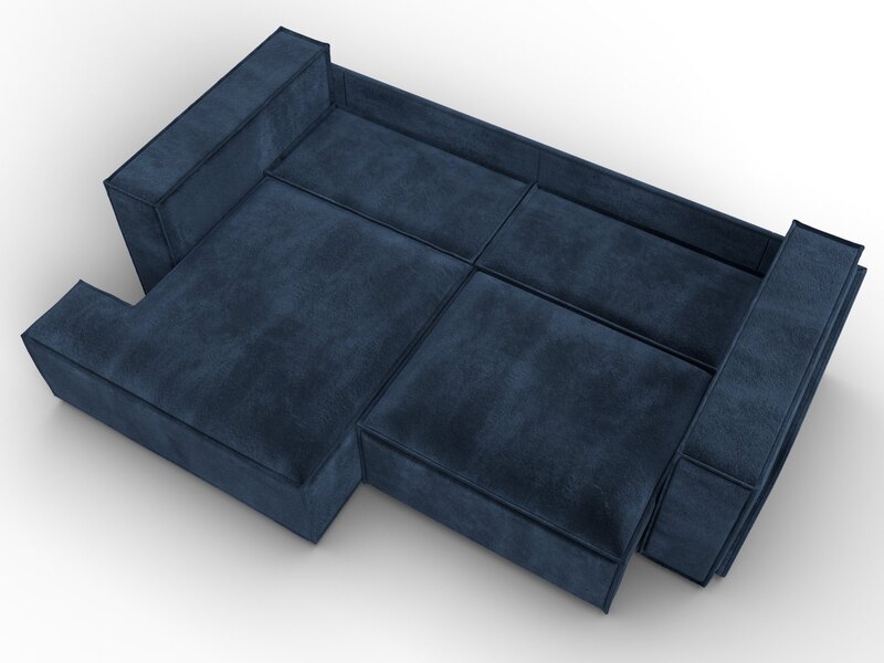 Диван угловой Лига-061 угол левый, Велюр, TOWER 13 синий
