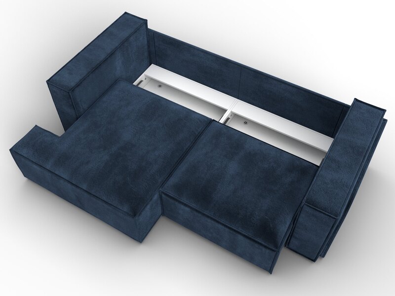 Диван угловой Лига-061 угол левый, Велюр, TOWER 13 синий