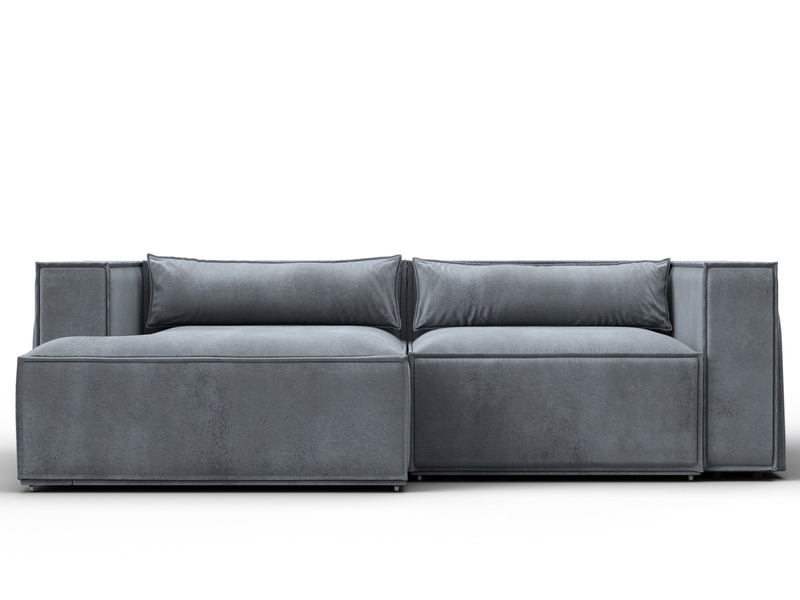 Диван угловой Лига-061 угол левый, Велюр, TOWER 10 серый