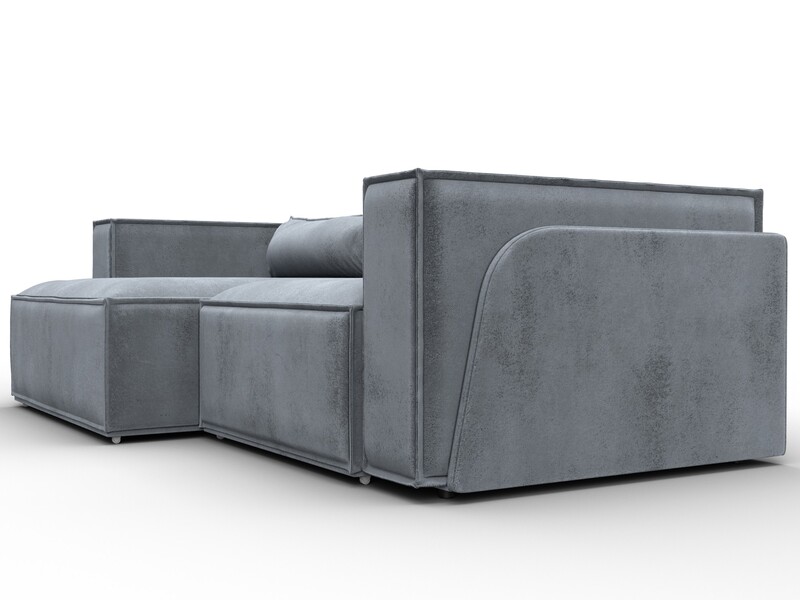 Диван угловой Лига-061 угол левый, Велюр, TOWER 10 серый