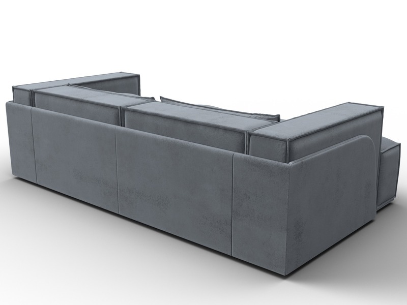 Диван угловой Лига-061 угол левый, Велюр, TOWER 10 серый