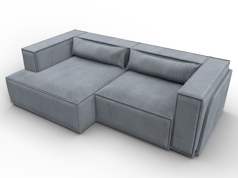 Диван угловой Лига-061 угол левый, Велюр, TOWER 10 серый