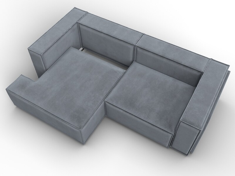 Диван угловой Лига-061 угол левый, Велюр, TOWER 10 серый