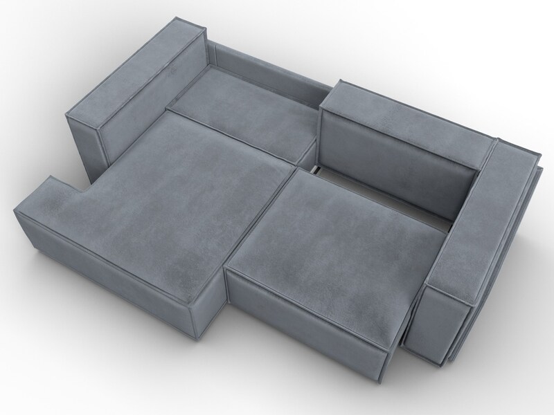Диван угловой Лига-061 угол левый, Велюр, TOWER 10 серый
