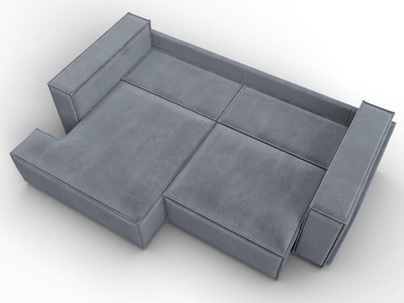 Диван угловой Лига-061 угол левый, Велюр, TOWER 10 серый