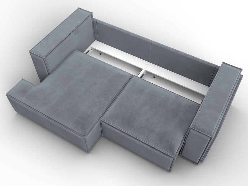 Диван угловой Лига-061 угол левый, Велюр, TOWER 10 серый