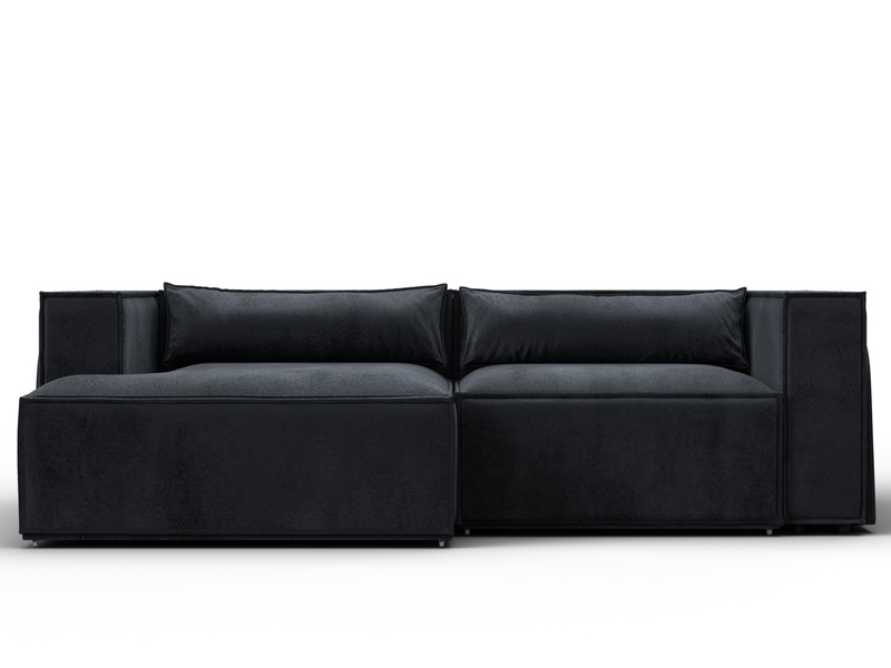 Диван угловой Лига-061 угол левый, Велюр, TOWER 11 темно-серый