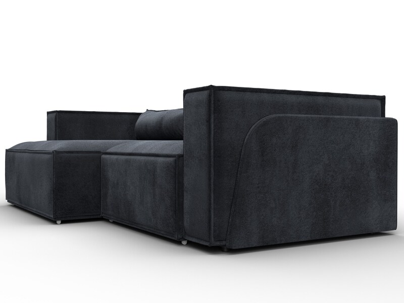 Диван угловой Лига-061 угол левый, Велюр, TOWER 11 темно-серый